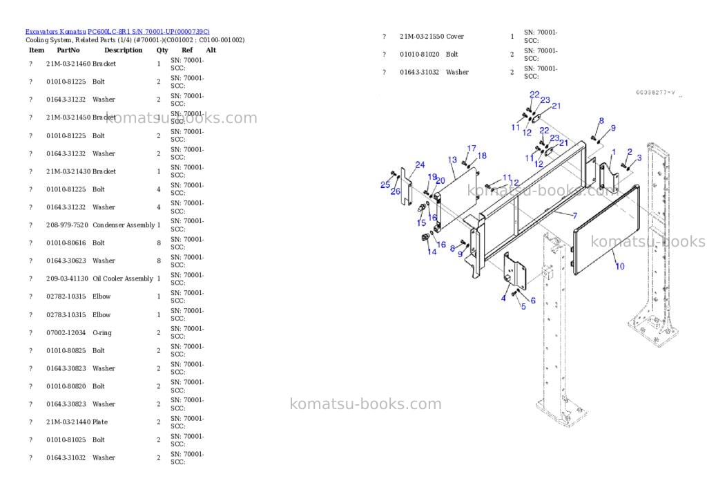 Komatsu pc600lc-8r1 s/n 70001-up Parts catalog cover Page 9