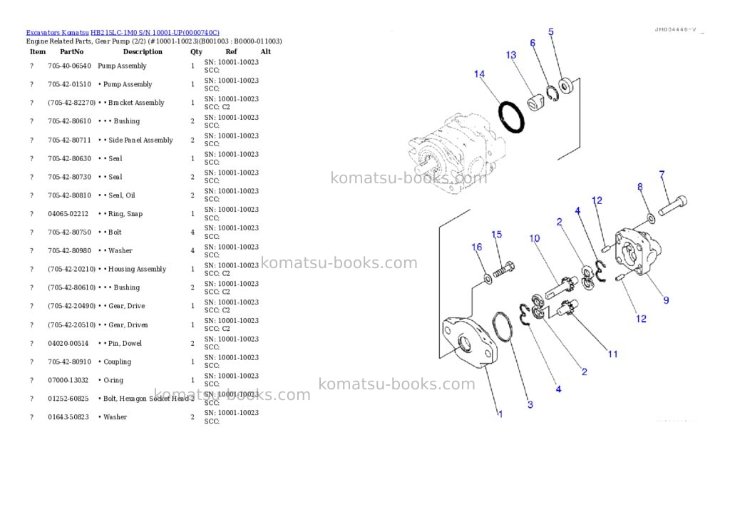 Komatsu hb215lc-1m0 s/n 10001-up Parts catalog cover Page 2 Komatsu hb215lc-1m0 s/n 10001-up Parts catalog cover Page 2