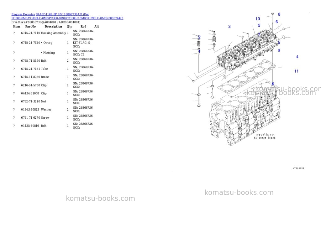 Komatsu saa6d114e-3f s/n 26866736-up for pc300-8m0/pc300lc-8m0/pc350-8m0/pc350lc-8m0/pc390lc-8m0 Parts catalog cover Page 3 Komatsu saa6d114e-3f s/n 26866736-up for pc300-8m0/pc300lc-8m0/pc350-8m0/pc350lc-8m0/pc390lc-8m0 Parts catalog cover Page 3