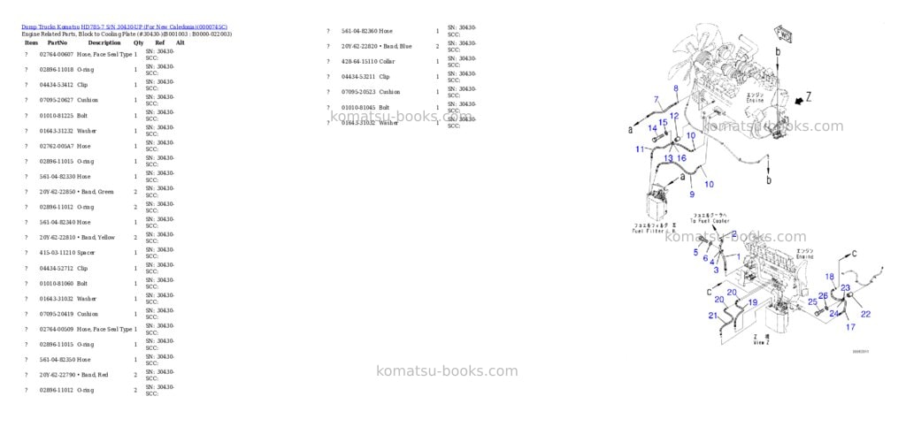 Komatsu hd785-7 s/n 30430-up for new caledonia Parts catalog cover Page 2 Komatsu hd785-7 s/n 30430-up for new caledonia Parts catalog cover Page 2