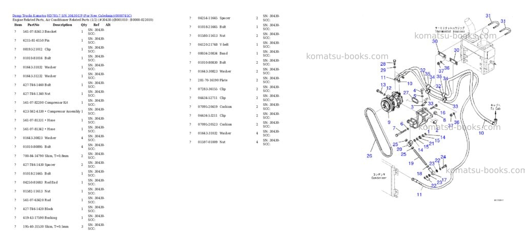 Komatsu hd785-7 s/n 30430-up for new caledonia Parts catalog cover Page 9 Komatsu hd785-7 s/n 30430-up for new caledonia Parts catalog cover Page 9
