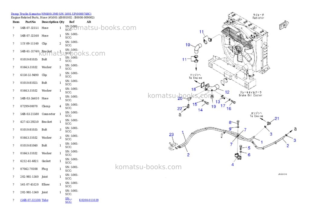 Komatsu hm400-3m0 s/n 5001-up for kal Parts catalog cover Komatsu hm400-3m0 s/n 5001-up for kal Parts catalog cover