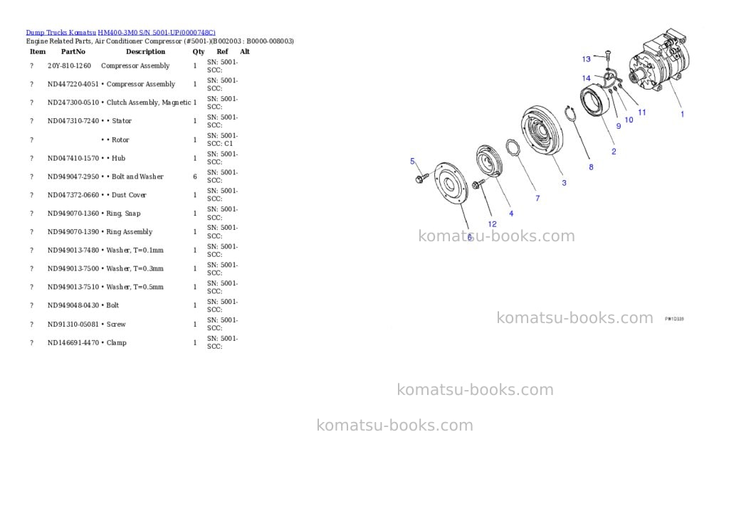 Komatsu hm400-3m0 s/n 5001-up for kal Parts catalog cover Page 9 Komatsu hm400-3m0 s/n 5001-up for kal Parts catalog cover Page 9