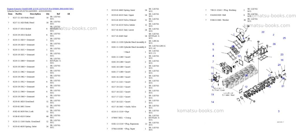 Komatsu saa6d140e-5j s/n 535703-up for hm400-3m0 Parts catalog cover Page 2 Komatsu saa6d140e-5j s/n 535703-up for hm400-3m0 Parts catalog cover Page 2