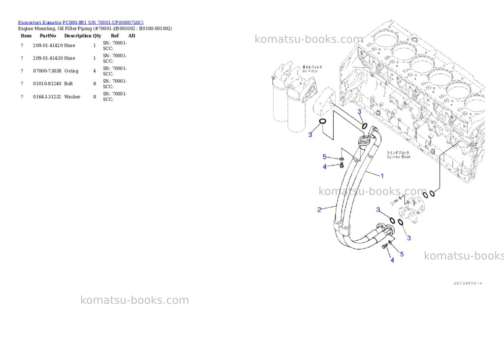 Komatsu pc800-8r1 s/n 70001-up Parts catalog cover Komatsu pc800-8r1 s/n 70001-up Parts catalog cover