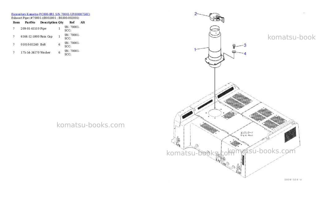 Komatsu pc800-8r1 s/n 70001-up Parts catalog cover Page 5 Komatsu pc800-8r1 s/n 70001-up Parts catalog cover Page 5