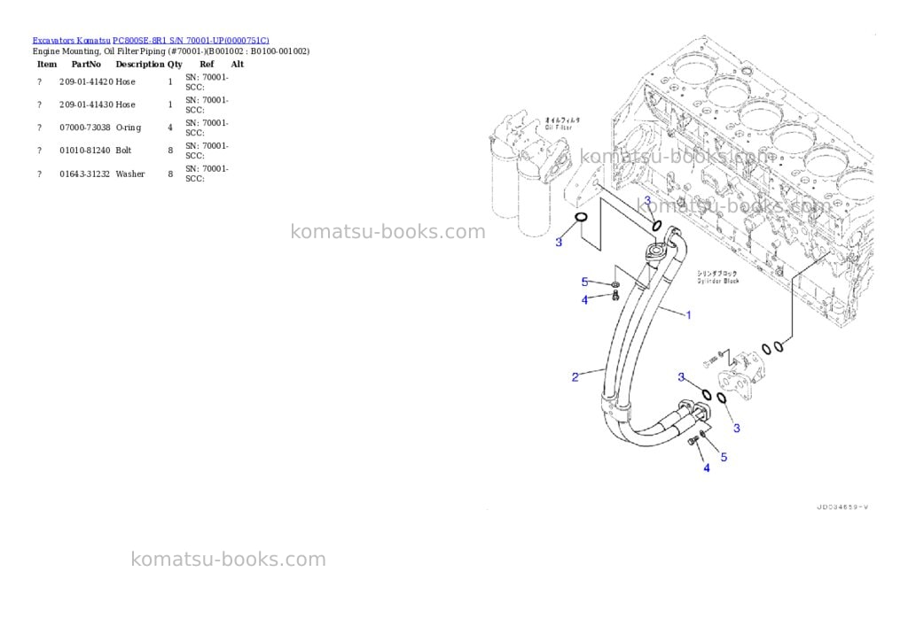 Komatsu pc800se-8r1 s/n 70001-up Parts catalog cover Komatsu pc800se-8r1 s/n 70001-up Parts catalog cover