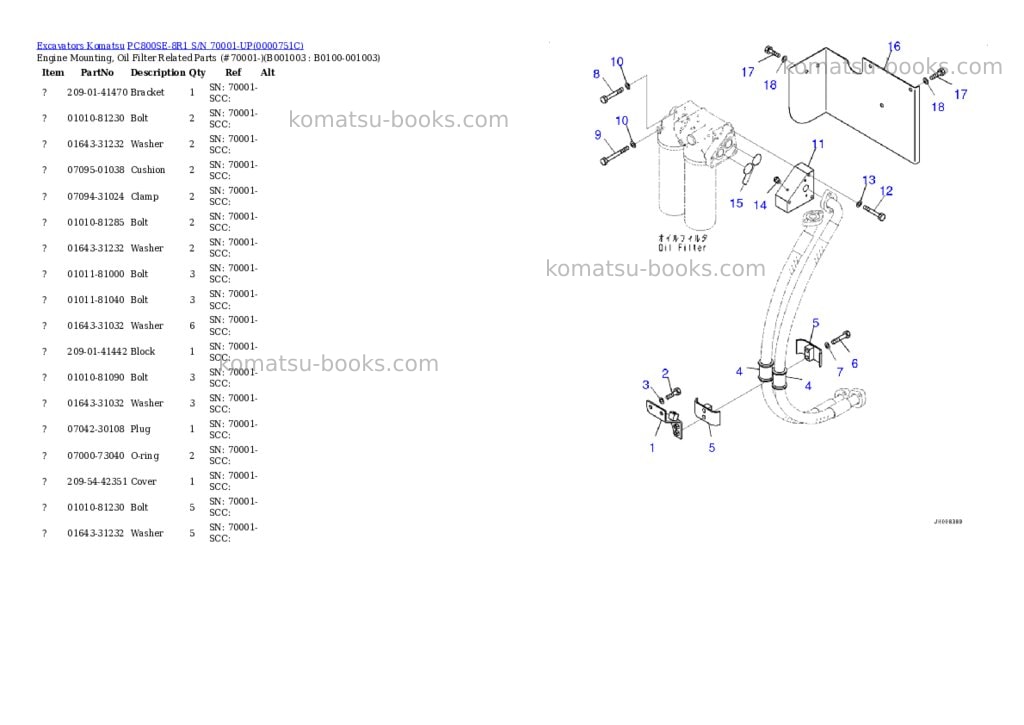 Komatsu pc800se-8r1 s/n 70001-up Parts catalog cover Page 2 Komatsu pc800se-8r1 s/n 70001-up Parts catalog cover Page 2