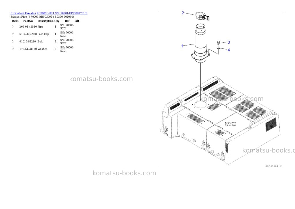 Komatsu pc800se-8r1 s/n 70001-up Parts catalog cover Page 5 Komatsu pc800se-8r1 s/n 70001-up Parts catalog cover Page 5