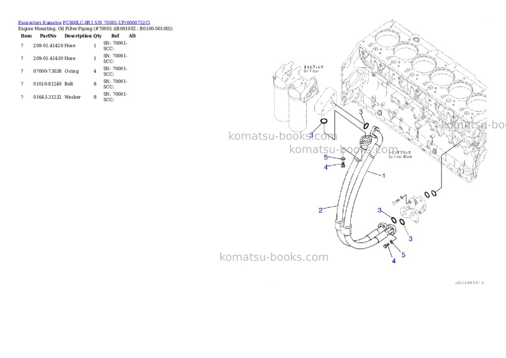 Komatsu pc800lc-8r1 s/n 70001-up Parts catalog cover Komatsu pc800lc-8r1 s/n 70001-up Parts catalog cover