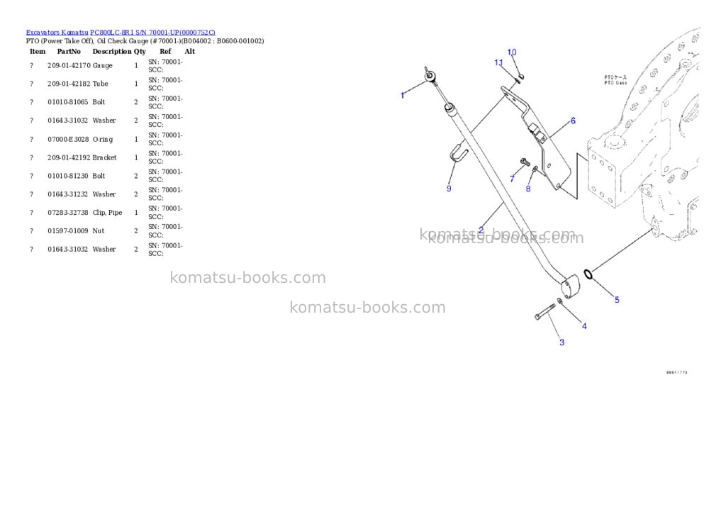 Komatsu pc800lc-8r1 s/n 70001-up Parts catalog cover Page 7 Komatsu pc800lc-8r1 s/n 70001-up Parts catalog cover Page 7