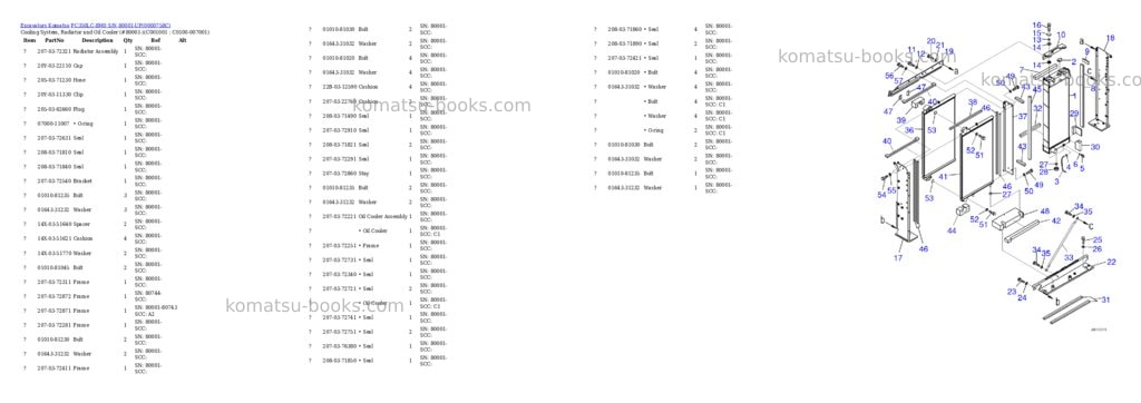 Komatsu pc350lc-8m0 s/n 80001-up Parts catalog cover Page 4 Komatsu pc350lc-8m0 s/n 80001-up Parts catalog cover Page 4