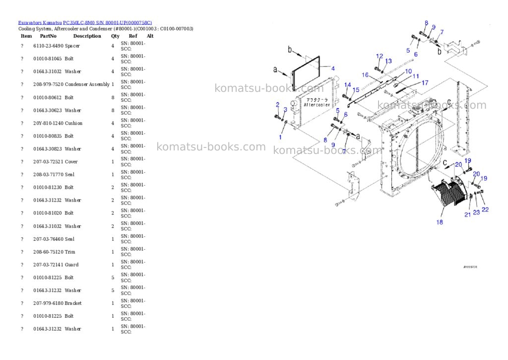 Komatsu pc350lc-8m0 s/n 80001-up Parts catalog cover Page 6 Komatsu pc350lc-8m0 s/n 80001-up Parts catalog cover Page 6