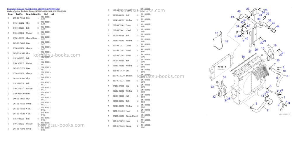 Komatsu pc350lc-8m0 s/n 80001-up Parts catalog cover Page 7 Komatsu pc350lc-8m0 s/n 80001-up Parts catalog cover Page 7