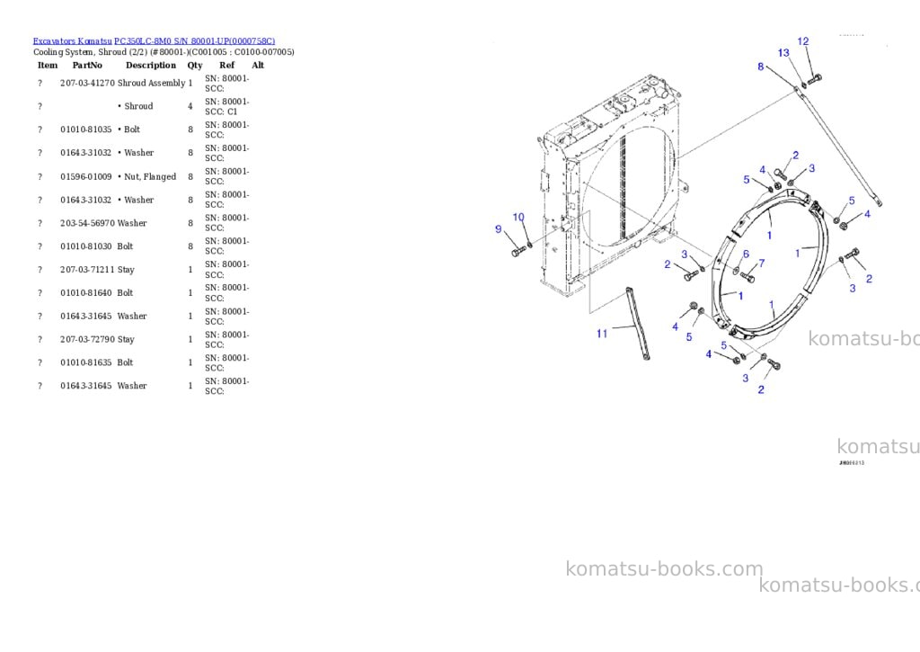 Komatsu pc350lc-8m0 s/n 80001-up Parts catalog cover Page 8 Komatsu pc350lc-8m0 s/n 80001-up Parts catalog cover Page 8