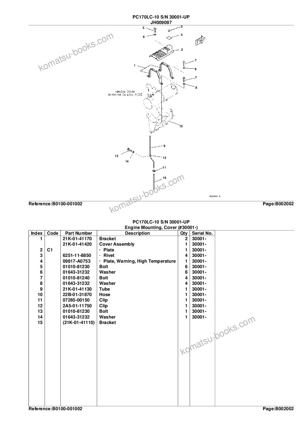 Komatsu pc170lc-10 s/n 30001-up Parts catalog cover Page 9 Komatsu pc170lc-10 s/n 30001-up Parts catalog cover Page 9