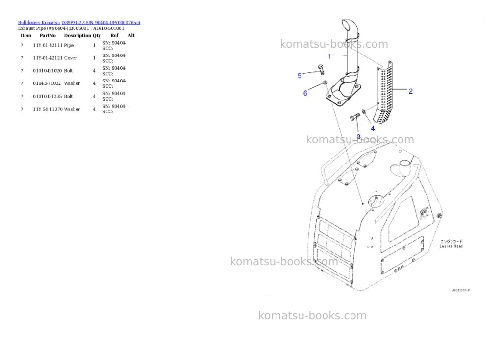 Komatsu d39pxi-23 s/n 90404-up Parts catalog cover Page 10 Komatsu d39pxi-23 s/n 90404-up Parts catalog cover Page 10