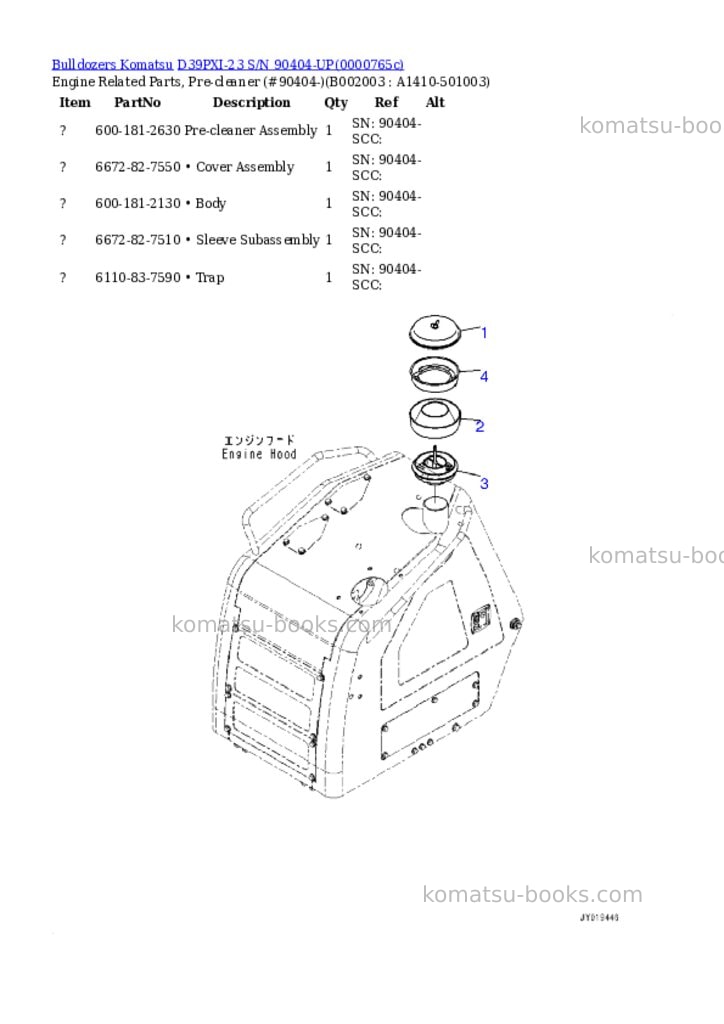 Komatsu d39pxi-23 s/n 90404-up Parts catalog cover Page 3 Komatsu d39pxi-23 s/n 90404-up Parts catalog cover Page 3