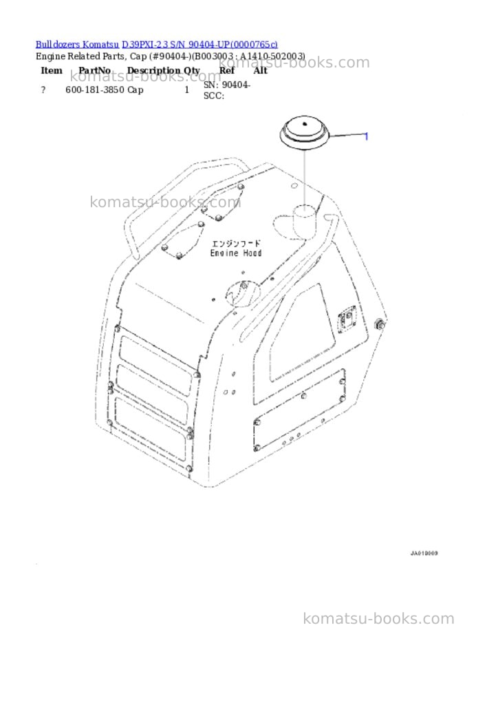 Komatsu d39pxi-23 s/n 90404-up Parts catalog cover Page 6 Komatsu d39pxi-23 s/n 90404-up Parts catalog cover Page 6