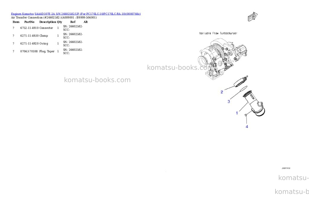 Komatsu saa4d107e-2a s/n 26602582-up for pc170lc-10/pc170lc-ra-10 Parts catalog cover Page 8 Komatsu saa4d107e-2a s/n 26602582-up for pc170lc-10/pc170lc-ra-10 Parts catalog cover Page 8