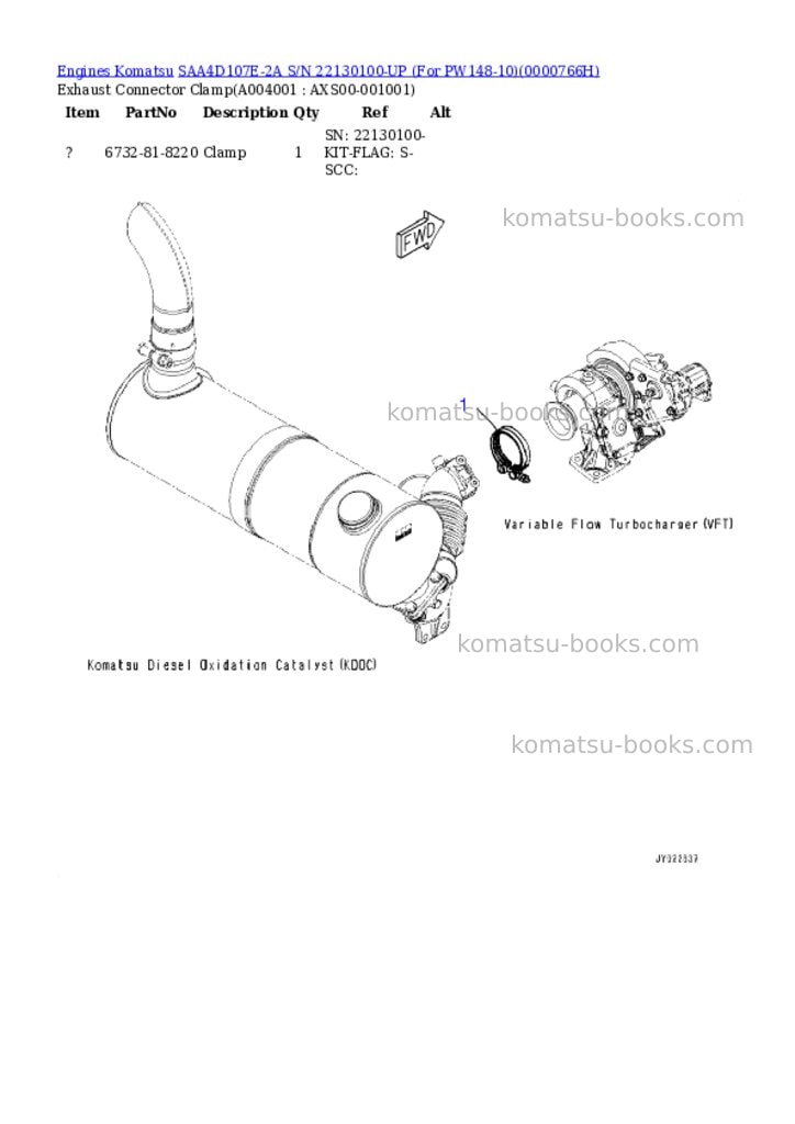 Komatsu saa4d107e-2a s/n 22130100-up for pw148-10 Parts catalog cover Page 3