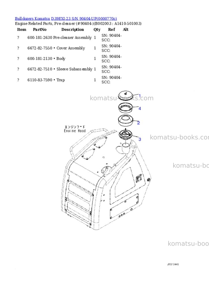 Komatsu d39exi-23 s/n 90404-up Parts catalog cover Page 3 Komatsu d39exi-23 s/n 90404-up Parts catalog cover Page 3