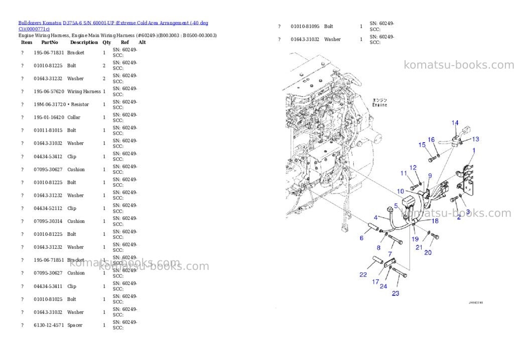 Komatsu D375A-6 S/N 60001-UP (Extreme Cold Area Arrangement (-40 deg C)) Parts catalog cover Page 4 Komatsu D375A-6 S/N 60001-UP (Extreme Cold Area Arrangement (-40 deg C)) Parts catalog cover Page 4