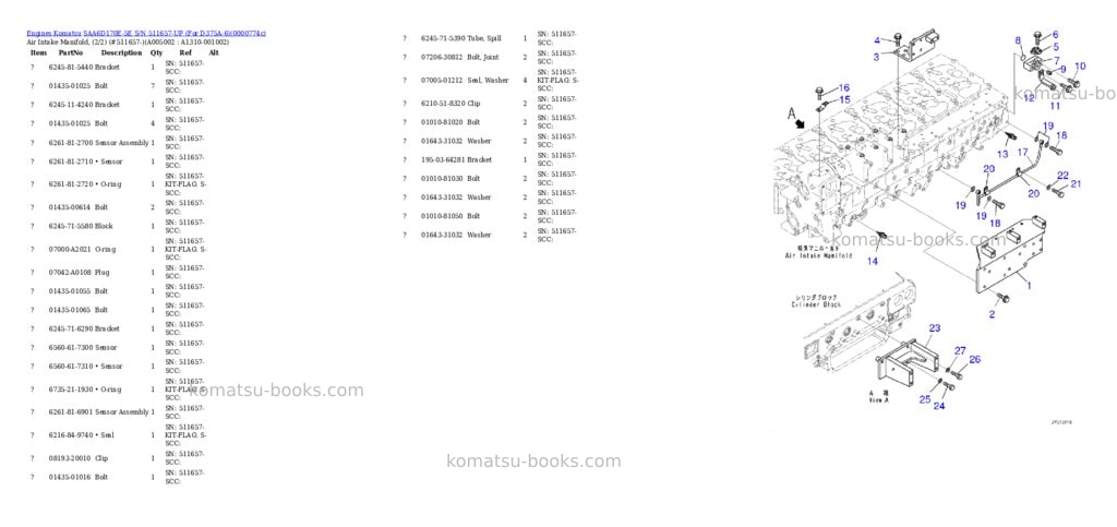 Komatsu saa6d170e-5e s/n 511657-up for d375a-6 Parts catalog cover Page 5 Komatsu saa6d170e-5e s/n 511657-up for d375a-6 Parts catalog cover Page 5