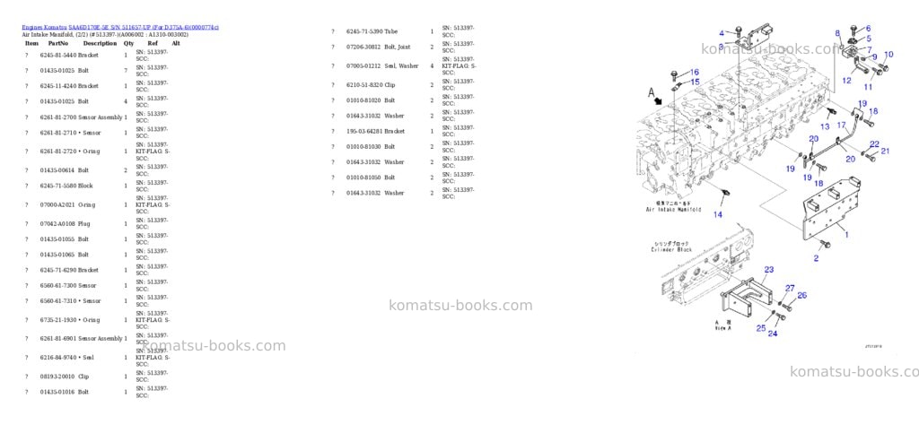 Komatsu saa6d170e-5e s/n 511657-up for d375a-6 Parts catalog cover Page 7 Komatsu saa6d170e-5e s/n 511657-up for d375a-6 Parts catalog cover Page 7
