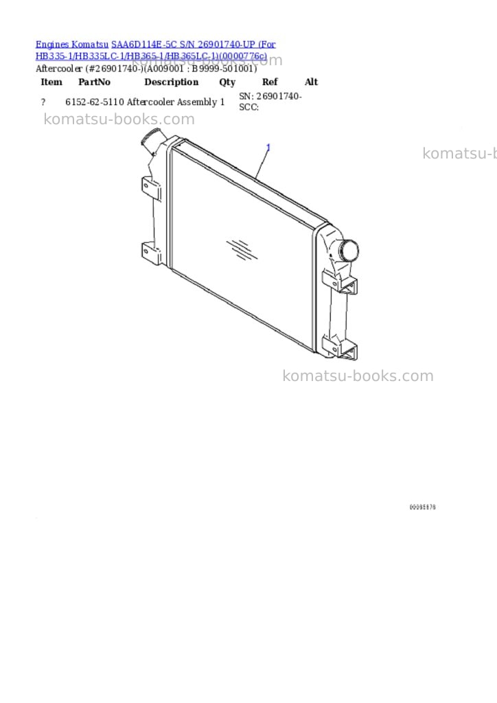 Komatsu saa6d114e-5c s/n 26901740-up for hb335-1/hb335lc-1/hb365-1/hb365lc-1 Parts catalog cover Page 8
