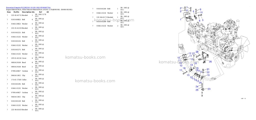 Komatsu pc228uslc-10 s/n 1001-up Parts catalog cover