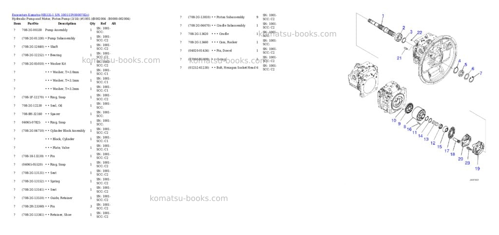 Komatsu hb335-1 s/n 1001-up Parts catalog cover Page 8