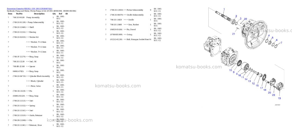 Komatsu hb365-1 s/n 1001-up Parts catalog cover Page 8