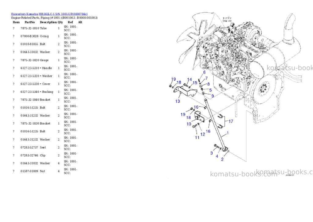 Komatsu hb365lc-1 s/n 1001-up Parts catalog cover Page 2