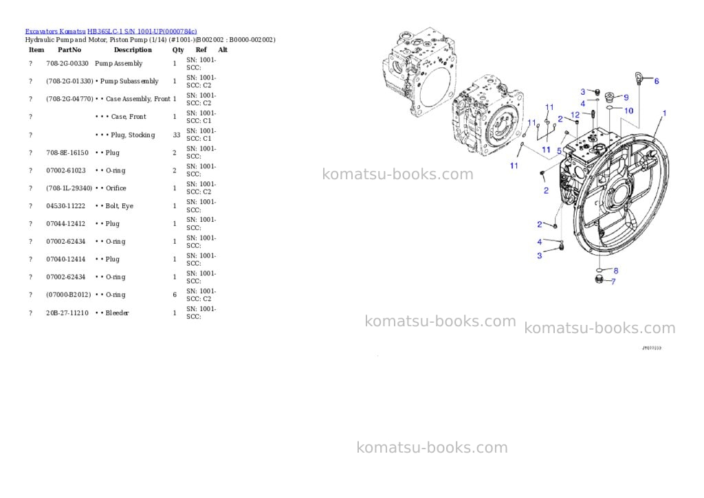 Komatsu hb365lc-1 s/n 1001-up Parts catalog cover Page 6