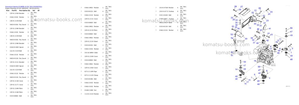 Komatsu pc88mr-10 s/n 7001-up Parts catalog cover Komatsu pc88mr-10 s/n 7001-up Parts catalog cover