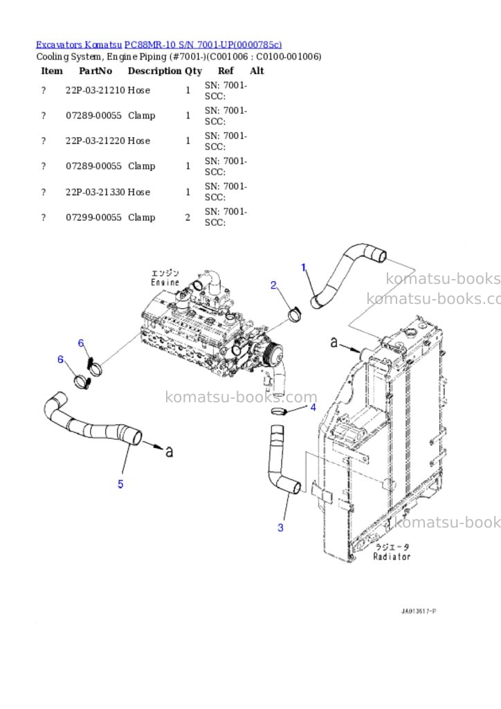 Komatsu pc88mr-10 s/n 7001-up Parts catalog cover Page 10 Komatsu pc88mr-10 s/n 7001-up Parts catalog cover Page 10