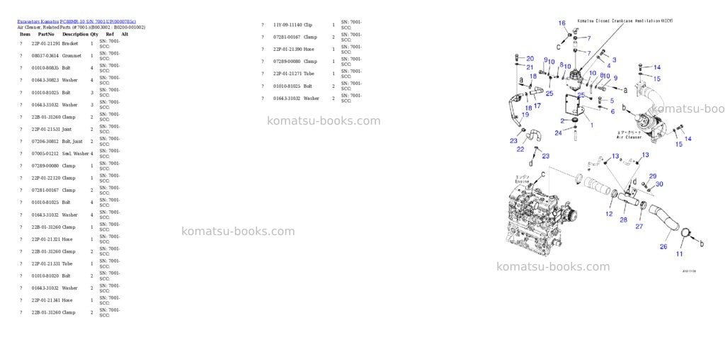 Komatsu pc88mr-10 s/n 7001-up Parts catalog cover Page 3 Komatsu pc88mr-10 s/n 7001-up Parts catalog cover Page 3