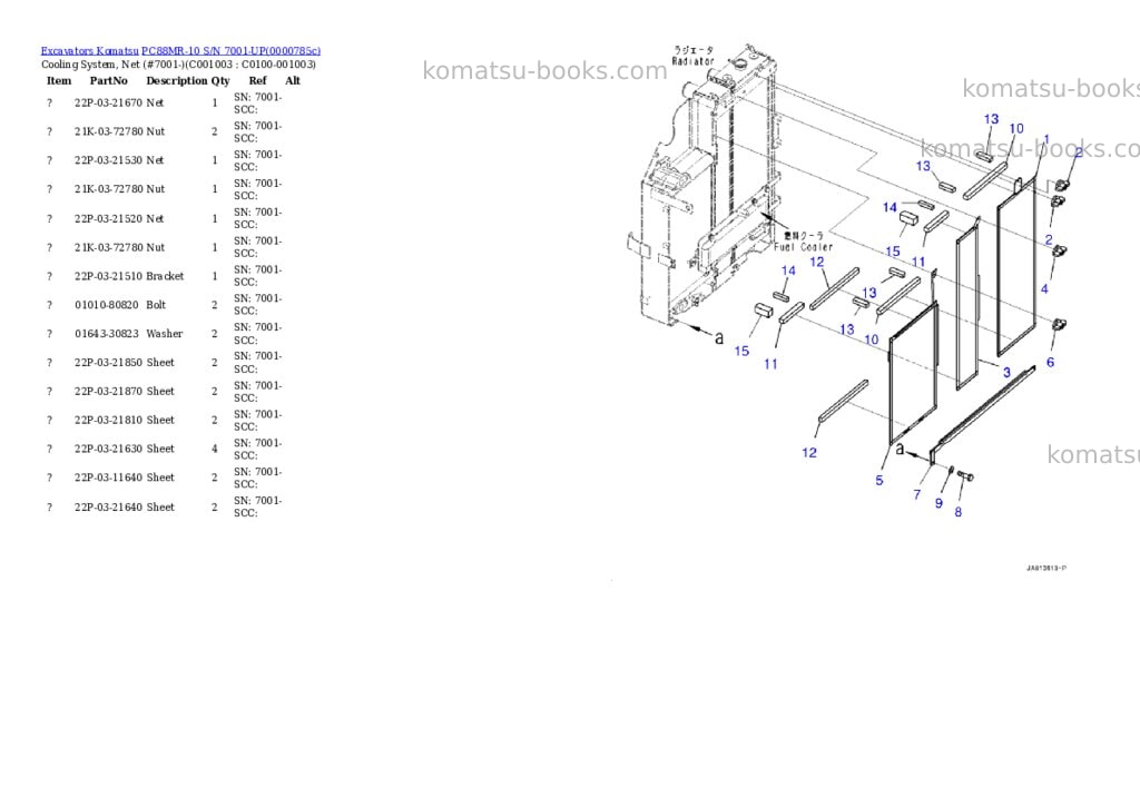 Komatsu pc88mr-10 s/n 7001-up Parts catalog cover Page 7 Komatsu pc88mr-10 s/n 7001-up Parts catalog cover Page 7