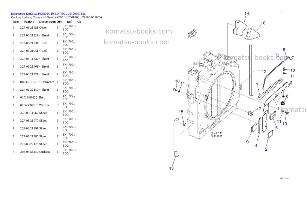 Komatsu pc88mr-10 s/n 7001-up Parts catalog cover Page 9 Komatsu pc88mr-10 s/n 7001-up Parts catalog cover Page 9