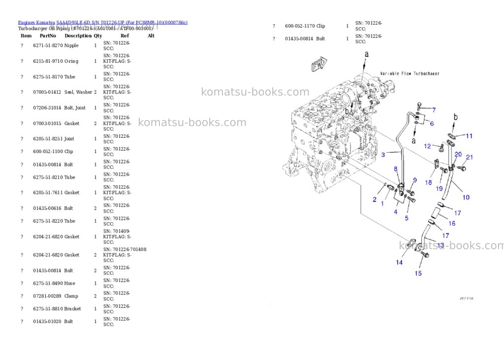 Komatsu saa4d95le-6d s/n 701226-up for pc88mr-10 Parts catalog cover Page 10 Komatsu saa4d95le-6d s/n 701226-up for pc88mr-10 Parts catalog cover Page 10