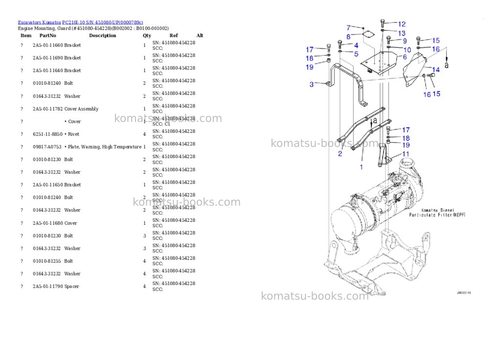 Komatsu pc210i-10 s/n 451080-up Parts catalog cover Page 3