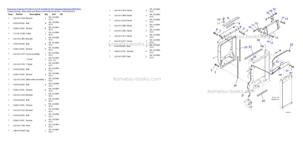 Komatsu PC210LCI-10 S/N 451080-UP (EU Standard Machine) Parts catalog cover Page 10