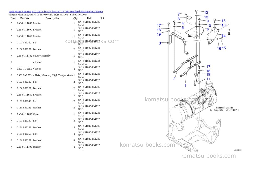 Komatsu PC210LCI-10 S/N 451080-UP (EU Standard Machine) Parts catalog cover Page 3