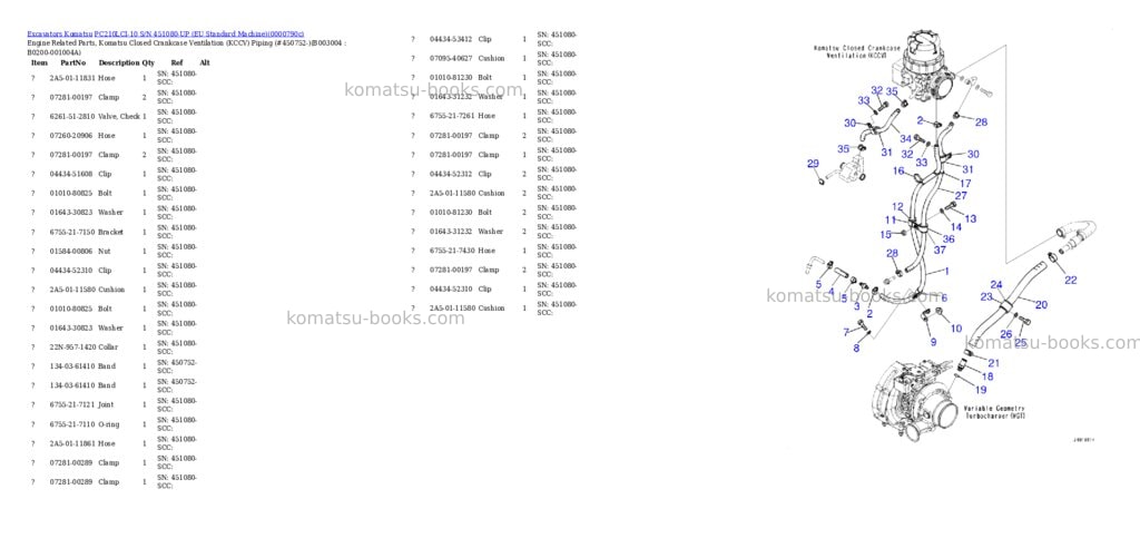 Komatsu PC210LCI-10 S/N 451080-UP (EU Standard Machine) Parts catalog cover Page 7