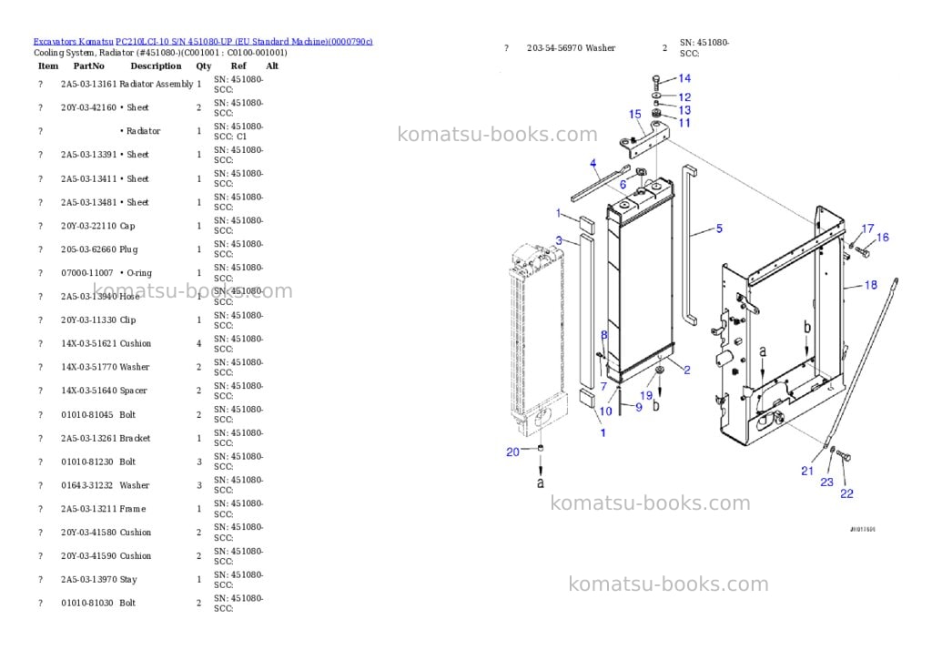 Komatsu PC210LCI-10 S/N 451080-UP (EU Standard Machine) Parts catalog cover Page 8