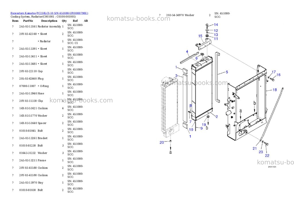 Komatsu pc210lci-10 s/n 451080-up eu standard machine Parts catalog cover Page 4