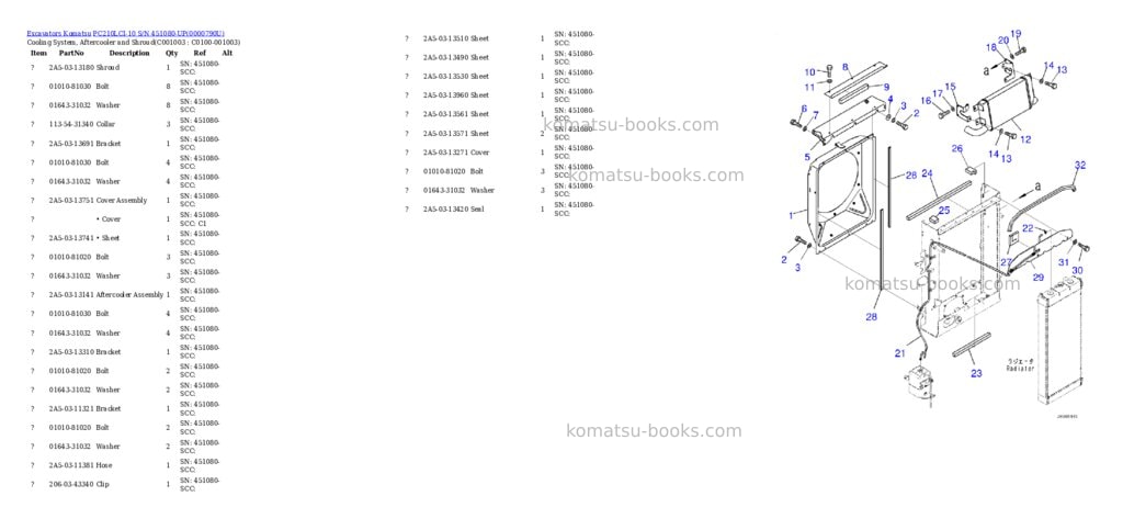 Komatsu pc210lci-10 s/n 451080-up eu standard machine Parts catalog cover Page 6