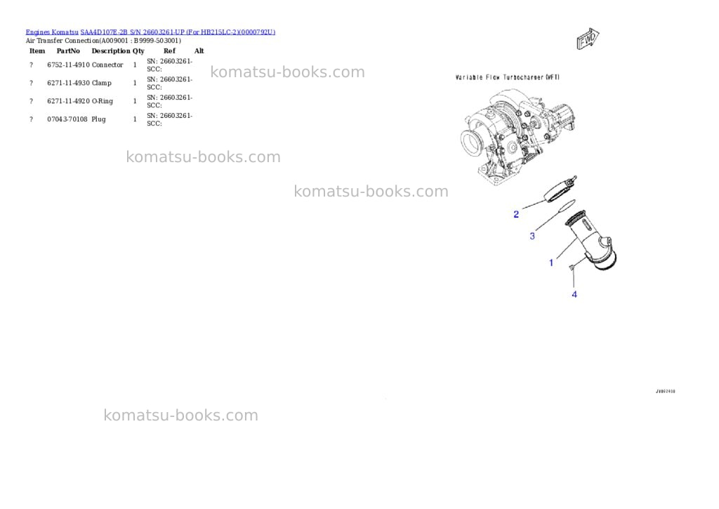 Komatsu saa4d107e-2b s/n 26603261-up for hb215lc-2 Parts catalog cover Page 8 Komatsu saa4d107e-2b s/n 26603261-up for hb215lc-2 Parts catalog cover Page 8