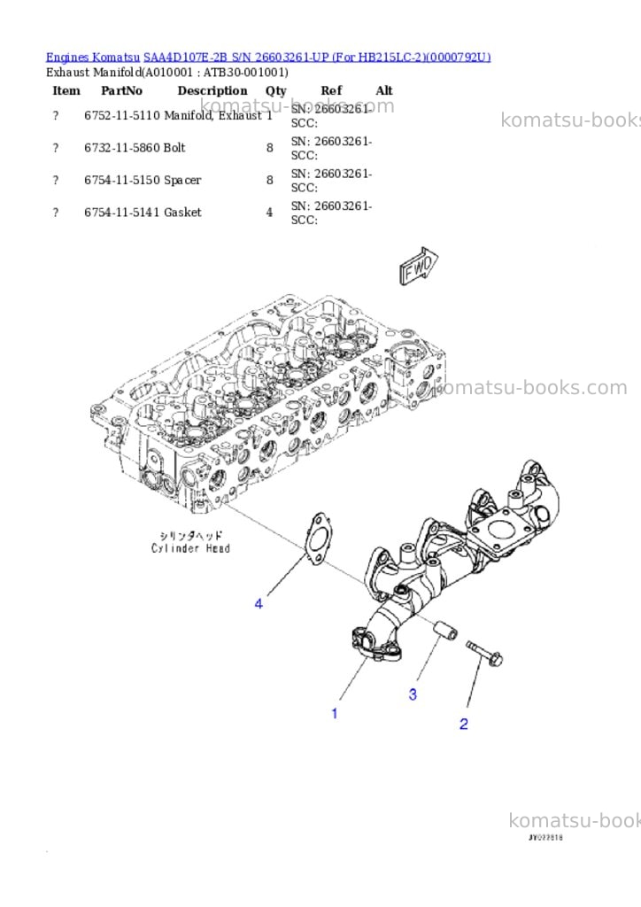 Komatsu saa4d107e-2b s/n 26603261-up for hb215lc-2 Parts catalog cover Page 9 Komatsu saa4d107e-2b s/n 26603261-up for hb215lc-2 Parts catalog cover Page 9